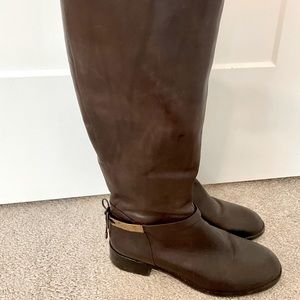 Antonio Melani Mid Calf Leather Riding Boots